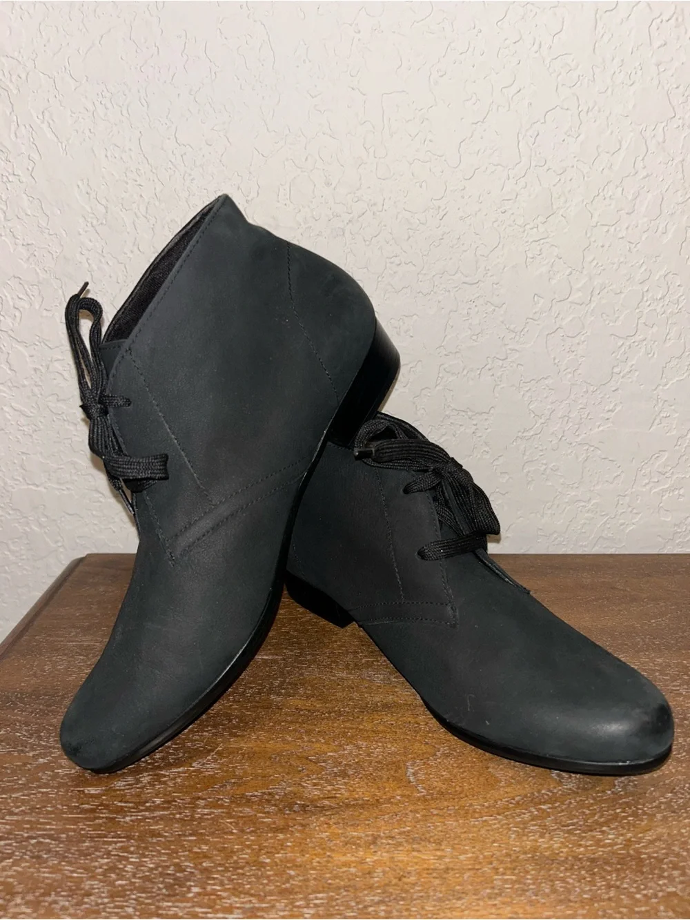 Munro Slip On Lace Up Leather Ankle Bootie Boot Shoes